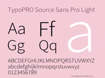 TypoPRO Source Sans Pro Light Version 2.020;PS 2.000;hotconv 1.0.86;makeotf.lib2.5.63406图片样张