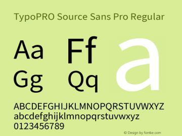 TypoPRO Source Sans Pro Version 2.020;PS 2.000;hotconv 1.0.86;makeotf.lib2.5.63406 Font Sample