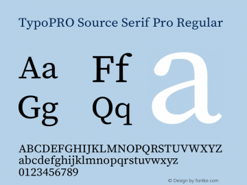 TypoPRO Source Serif Pro Version 2.000;PS 1.0;hotconv 16.6.51;makeotf.lib2.5.65220图片样张