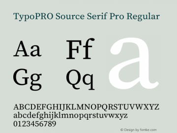 TypoPRO Source Serif Pro Version 2.000;PS 1.0;hotconv 16.6.51;makeotf.lib2.5.65220图片样张