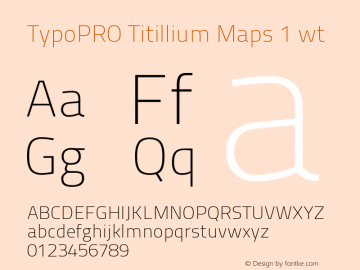 TypoPRO TitilliumMaps29L-1wt Version 001.001 Font Sample