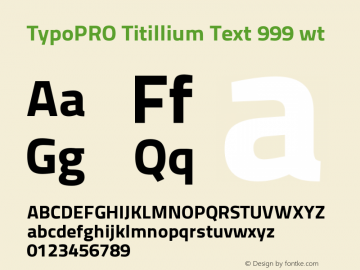 TypoPRO TitilliumText25L-999wt Version 25.000 Font Sample