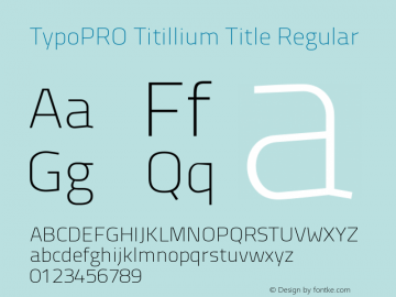 TypoPRO TitilliumTitle20 1.000 Font Sample