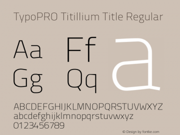 TypoPRO TitilliumTitle20 1.000 Font Sample