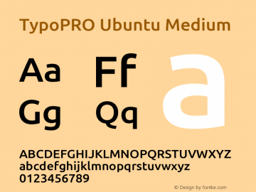 TypoPRO Ubuntu Medium 0.83 Font Sample