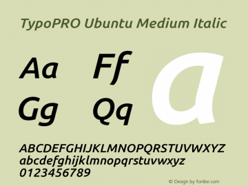 TypoPRO Ubuntu Medium Italic 0.83图片样张