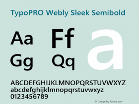 TypoPRO WeblySleek UI Semibold Version 0.10 January 23, 2013图片样张