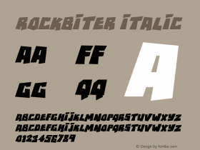 RockBiter Italic Version 1.00 August 5, 2017, initial release Font Sample