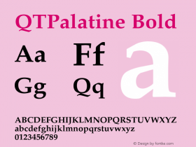 QTPalatine Bold QualiType TrueType font  10/4/92图片样张