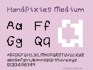 HandPixies Version 001.000 Font Sample