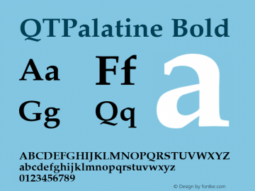 QTPalatine Bold QualiType TrueType font  9/18/92 Font Sample