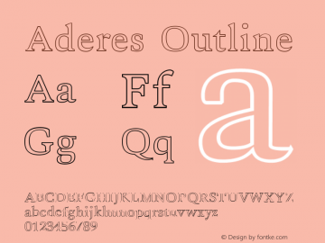 Aderes Outline Version 1.0 Font Sample