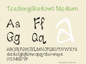 TeachingShadows Version 001.000 Font Sample