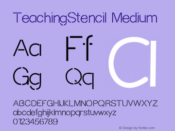 TeachingStencil Version 001.000 Font Sample