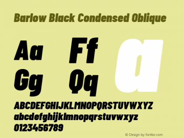 Barlow Black Condensed Oblique Development Version图片样张