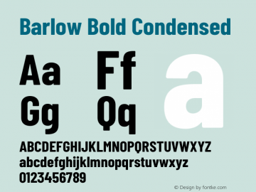 Barlow Bold Condensed Development Version Font Sample