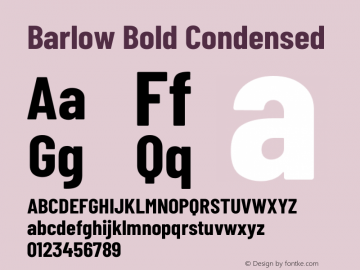 Barlow Bold Condensed Development Version图片样张