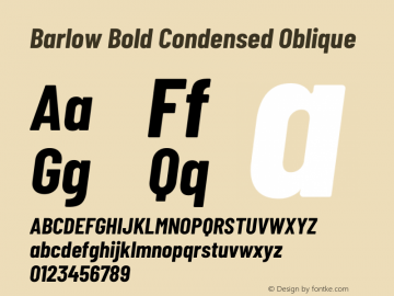 Barlow Bold Condensed Oblique Development Version Font Sample