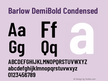 Barlow DemiBold Condensed Development Version图片样张