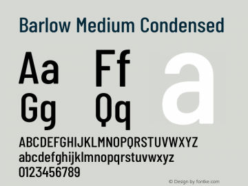 Barlow Medium Condensed Development Version图片样张