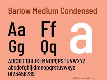 Barlow Medium Condensed Development Version Font Sample