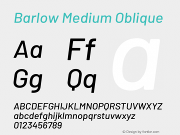 Barlow Medium Oblique Development Version图片样张