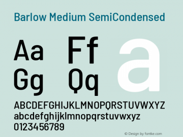 Barlow Medium SemiCondensed Development Version图片样张