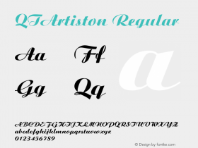 QTArtiston Regular QualiType TrueType font  9/18/92 Font Sample