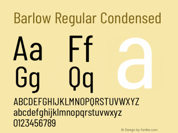 Barlow Regular Condensed Development Version Font Sample