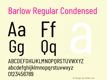 Barlow Regular Condensed Development Version Font Sample