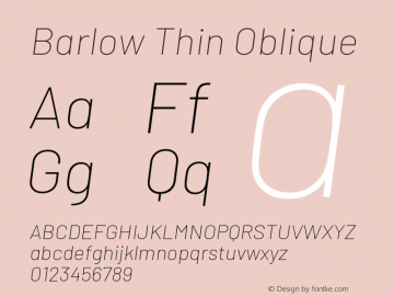 Barlow Thin Oblique Development Version图片样张