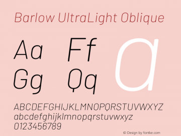 Barlow UltraLight Oblique Development Version图片样张