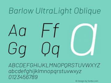 Barlow UltraLight Oblique Development Version图片样张