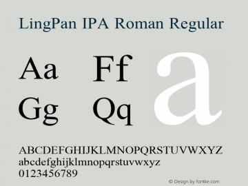 LingPan IPA Roman Version 0.001 Font Sample