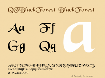 QTBlackForest BlackForest Version 001.000 Font Sample