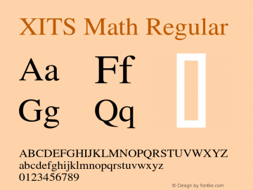 XITSMath Version 1.108 Font Sample