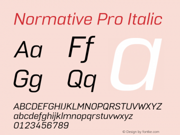 NormativePro-Italic Version 1.007 | CWR FONToMASS Premium compilation Font Sample