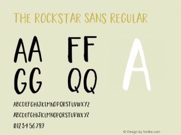 The Rockstar Sans Version 1.00 August 7, 2017, initial release Font Sample