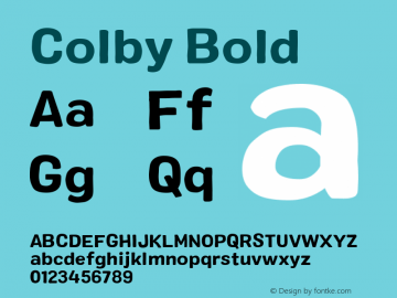 Colby Bold Version 1.000 Font Sample