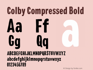 Colby Compressed Bold Version 1.000图片样张