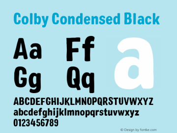 Colby Condensed Black Version 1.000 Font Sample