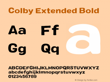 Colby Extended Bold Version 1.000 Font Sample