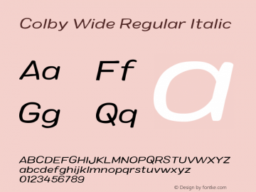 Colby Wide Regular Italic Version 1.000图片样张