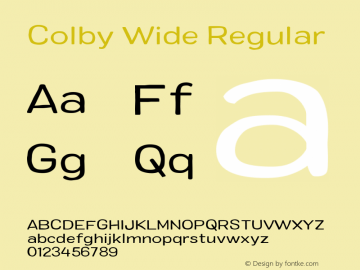 Colby Wide Regular Version 1.000 Font Sample