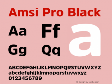 AmsiPro-Black Version 1.41 Font Sample