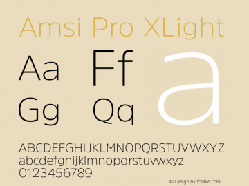 AmsiPro-XLight Version 1.41 Font Sample
