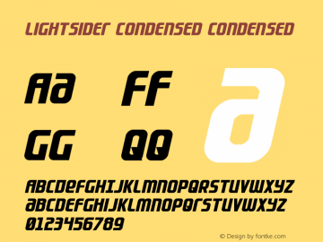 Lightsider Condensed Version 2.0; 2017 Font Sample