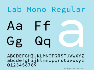 Lab Mono Regular Version 001.000图片样张