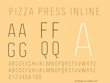 PizzaPressInline Version 2.001 Font Sample