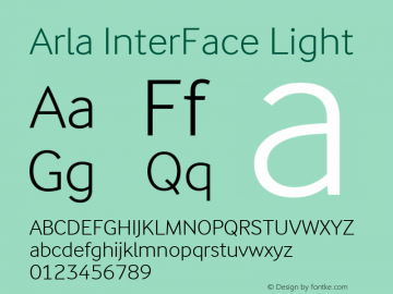 Arla InterFace Light Regular Version 1.001图片样张